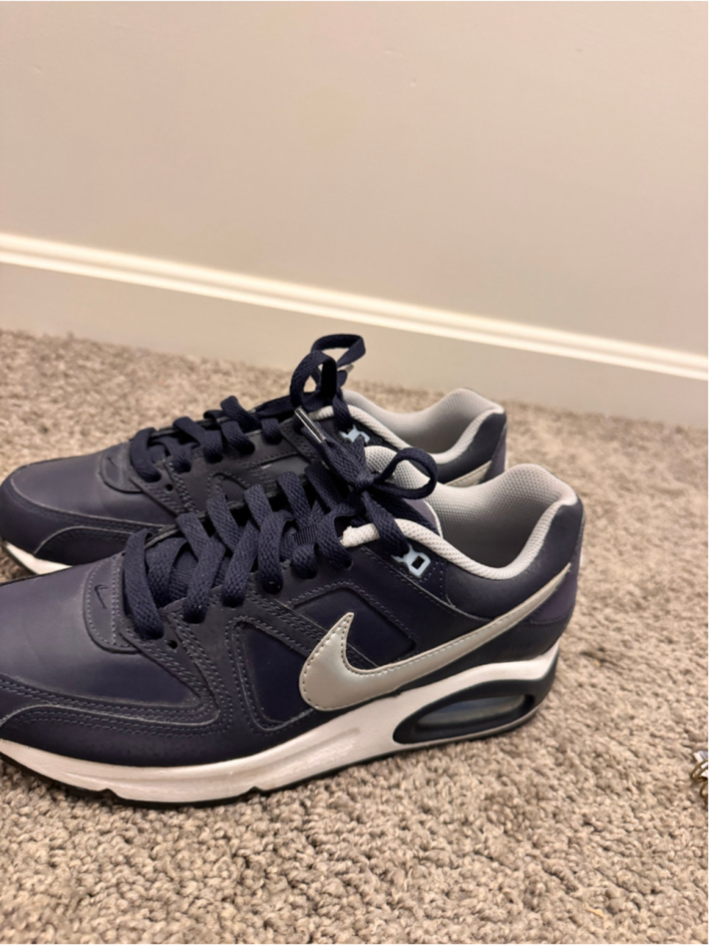 Men's Nike Air Sneakers Navy and Silver